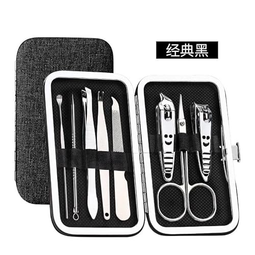 Maniküre Set Set Kompakt Professionell Präzise Langlebig Vielseitig for Männer und Frauen Geschenk for Freunde Und Familie Maniküre Must-have Nagelknipser Profi Nagelknipser Set(Schwarz)