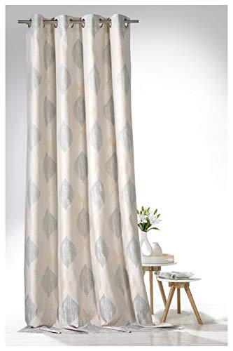 heimtexland ® Ösenschal Edler Jacquard Dekoschal Marokko 245x140 Vorhang Blickdicht Sand Gold Gardine Typ635