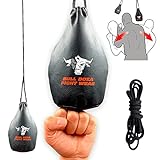 BULL DOZA FIGHT WEAR Ausweichen Reaktionstasche – Faustbreite – 1 kg wenn gefüllt – 2 Meter Seil zum Aufhängen inklusive – Boxsack MMA – Nr. 1 Verteidigungssack (Nicht zum Schlagen) (Schwarz, M)