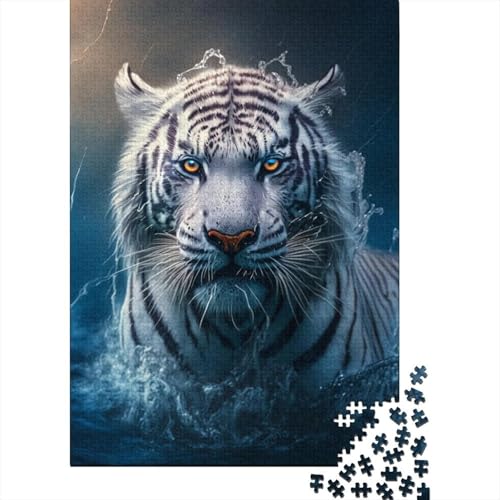 Storm Tiger Holzpuzzle Puzzles für Erwachsene Teenager Erwachsenenpuzzle 1000 Teile Familienpuzzlespiel Geburtstagsgeschenke 75x50cm