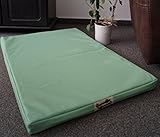 Hundebettenmanufaktur Hundematratze Hundebett Kunstleder Schaumstoff 5 cm Verschiedene Größen und Farben wählbar (130 cm X 90 cm, mintgrün)