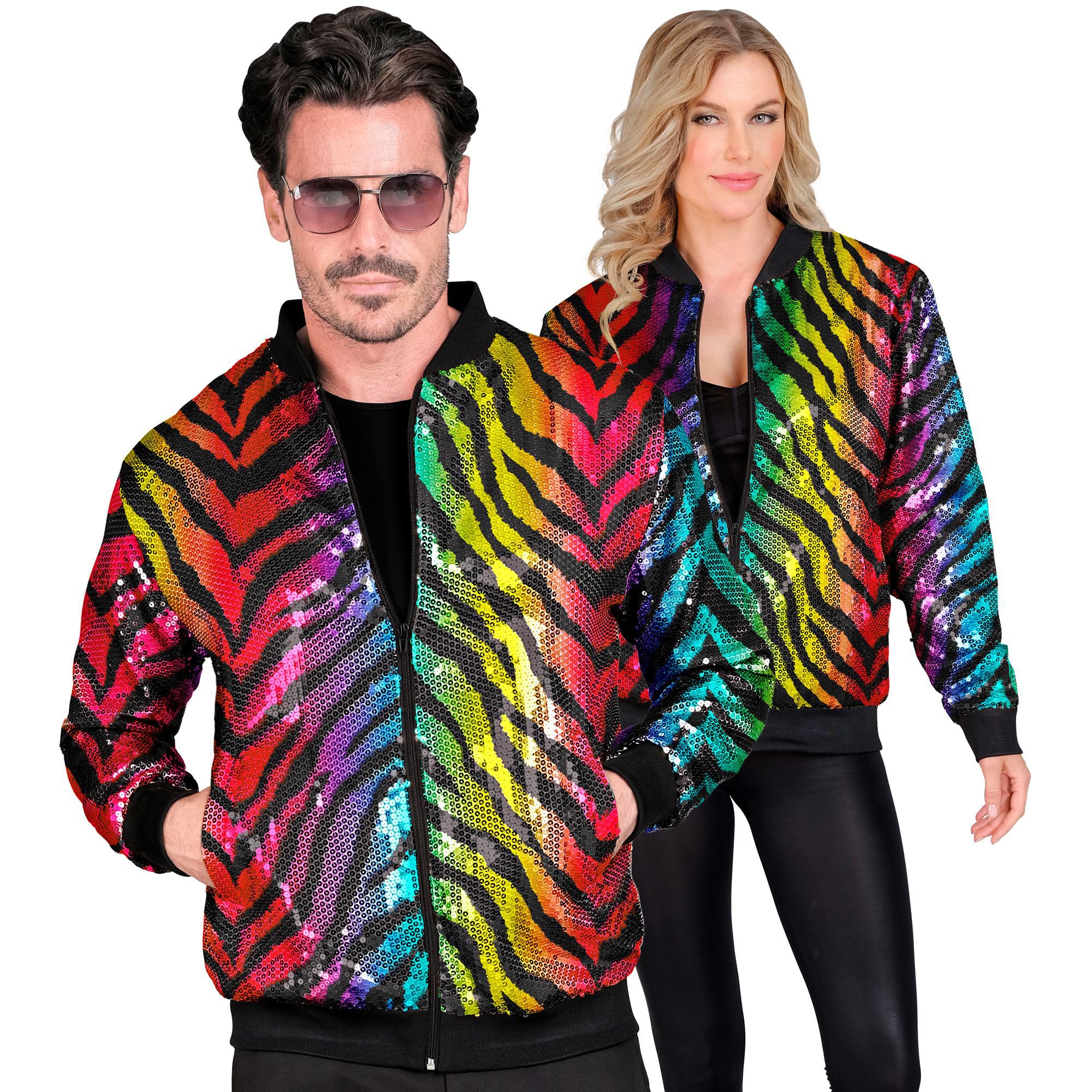 W WIDMANN MILANO Party Fashion - Party Fashion Bomberjacke, Pailletten Jacke, Weste, Party Outfit, Disco, Animal Print