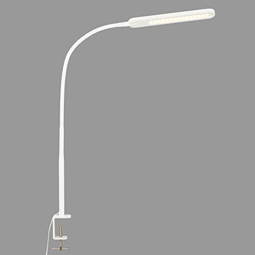 Briloner Leuchten - LED Klemmleuchte, Klemmlampe mit Touchfunktion, dreh- und schwenkbar, in Stufen dimmbar, Farbtemperatursteuerung, Bürolampe 8 Watt, 600 Lumen, Weiß, max. 1100mm (L)