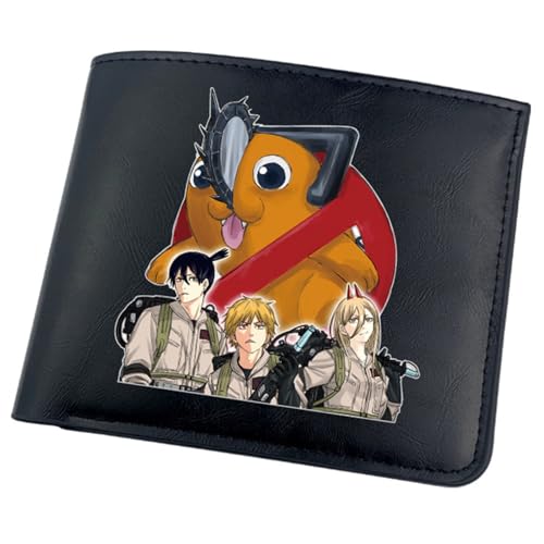 RYNDEX Chains-aw Man Anime Geldbörse, Kunstleder Kartenetui Geldtasche mit Münzfach, Kunstleder Kreditkartenetui Scheckkartenetui, für Männer Geschenke(Color:Black 3)