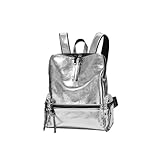 QSFZ NICHANGHUA Damen-Rucksack in Silber for Teenager mit PU-Ledermaterial