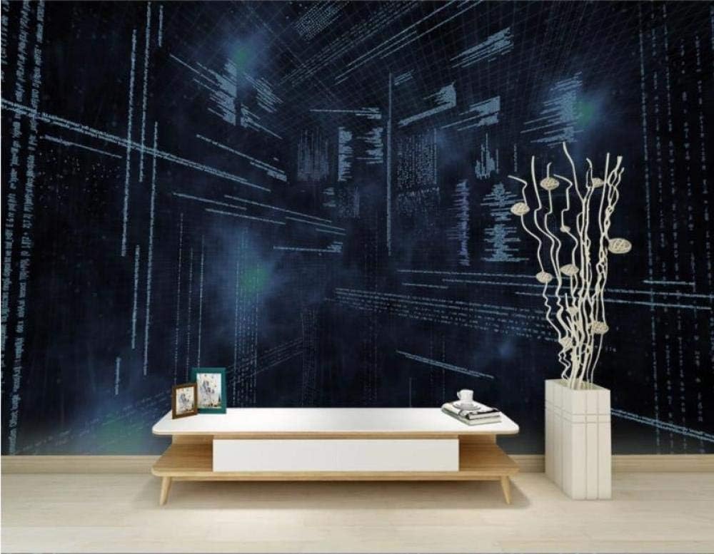 Abstrakt Geometrisch Schwarz 3D Tapete Poster Restaurant Schlafzimmer Wohnzimmer Sofa TV Dekorative Wand-400cm×280cm