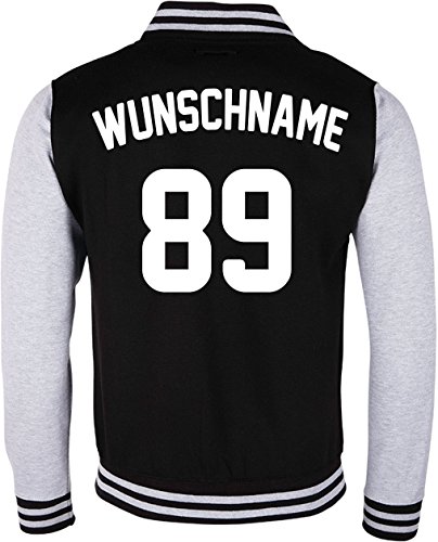 EZYshirt® Damen Herren Kinder College Jacke Athletic mit Wunschnamen und Wunschnummer | Baseball Jacke |