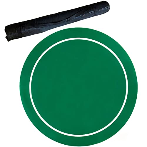 BFVAKBKYT Professionelle Pokermatte für Tische, Professionelle Pokermatte mit Tragetasche, Tisch-Casino-Filz-Layout for Karten, Pokerspiele(Green,24inch)