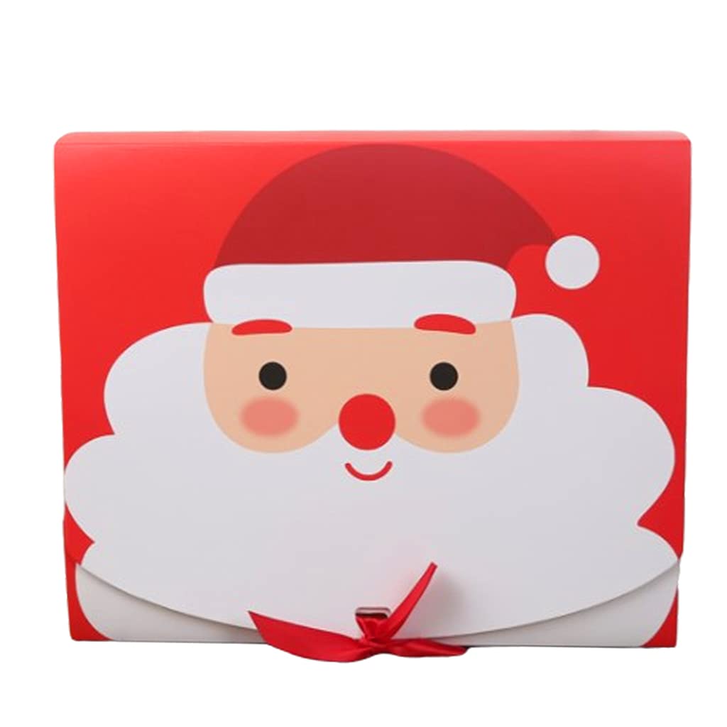 20 Stück Weihnachts-Süßigkeiten-Boxen mit Schleife, Cartoon-Weihnachtsmann-Druck, Geschenkpapier, Packpapier für Etui, Party