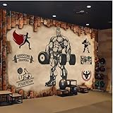 Tapete Wandbild 3D Benutzerdefinierte 3D-Sport-Graffiti-Fitnessstudio-Tapete, Handgezeichneter Muskulöser Mann, Taekwondo-Boxen, Hintergrund-Tapete, Dekoration, Wandverkleidung-250Cmx175Cm