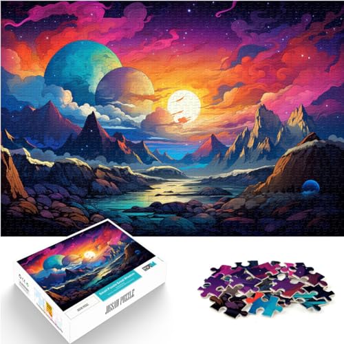 Puzzle, farbenfrohe, schöne Landschaft, 1000 Teile, Holzpuzzle, Spaß für zu Hause, Aktivitäten, Geburtstagsgeschenk, Reisegeschenk, 1000 Teile (50 x 75 cm)