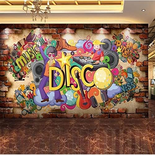 XLMING Nostalgische Ziegelmauer Mauer Straße Graffiti Werke Wände 3D Tapete Home Dekoration Wohnzimmer Sofa Schlafzimmer Tv Hintergrund Wand-250cm×170cm