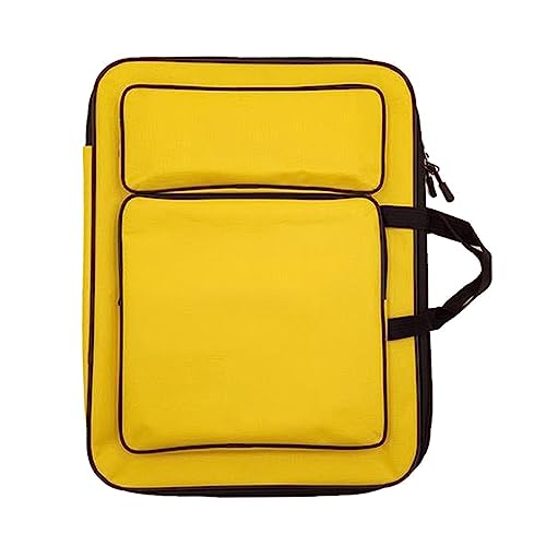 MEELYHOME Wasserabweisende Tragetasche für Studenten, Kunst, Arbeit, Zeichenbrett, Malerei, Skizzenblock, Tasche, gelb, 36*49cm