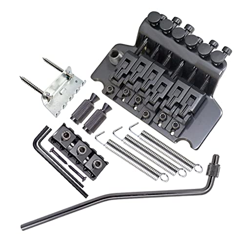 Tremolo Bridge-System E-Gitarre 6 String Double Roll-Rückhalter Sattel Für E-Gitarre-Ersatz Tune-o-matic Steg (Color : Type1 Black)