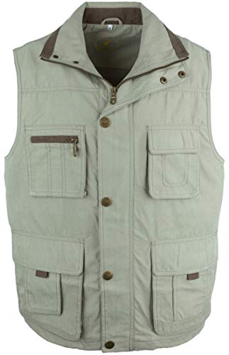 Herren Micofaser Weste, Outdoor-Weste von SOUNON - Beige (M2), Groesse: L