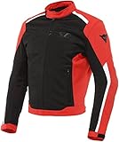 Dainese Hydraflux 2 Air D-Dry Jacket, Motorradjacke Sommer mit Abnehmbarem Wasserdichtem Futter, Herren, Schwarz/Lava Rot, 52