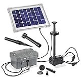 Solar Teichpumpenset Palermo LED mit Akku und LED Licht - 5W Solarmodul - Solarpumpe Set Gartenteichpumpe Teich 101775