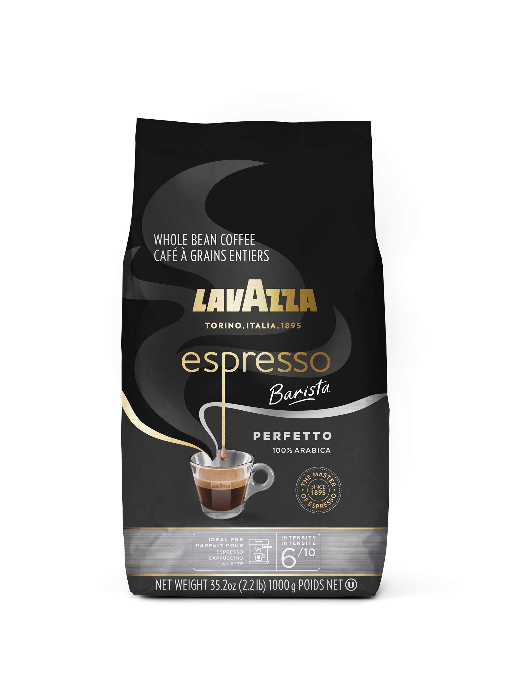 Lavazza Espresso Barista Perfetto Whole Bean Coffee 100% Arabica, Medium Espresso Roast, 2.2-Pound Bag (Packaging may vary) Authentic Italian, Blended And Roated in Italy