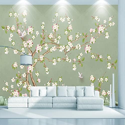 XLMING Handgemalte Pflaumenblüte Vogel Und Blume 3D Tapete Home Dekoration Wohnzimmer Sofa Schlafzimmer Tv Hintergrund Wand-350cm×256cm