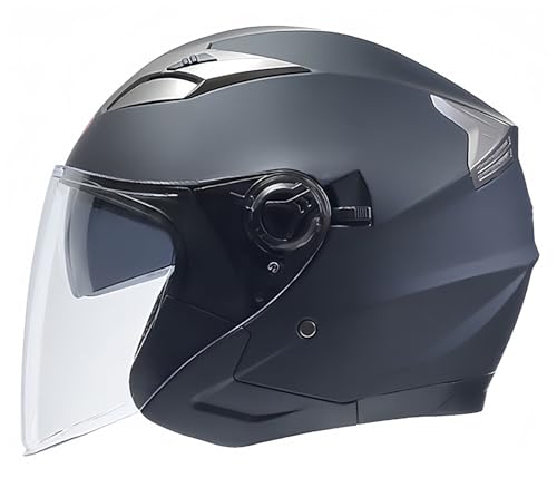 Vintage-Motorradhelm Mit Offenem Gesicht, 3/4, Mit Sonnenblende, Halbhelm Für Erwachsene, Männer Und Frauen, DOT/ECE-Geprüfter Scooter-Cruiser-Jethelm F,M55-57CM