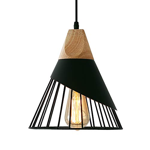 MAXDUYU Pendelleuchte Deckenlampe Schwarz Industrielle Vintage LED Pendellampe E27 Leuchtmittel,Retro Hängelleuchte für Loft Kaffee Bar