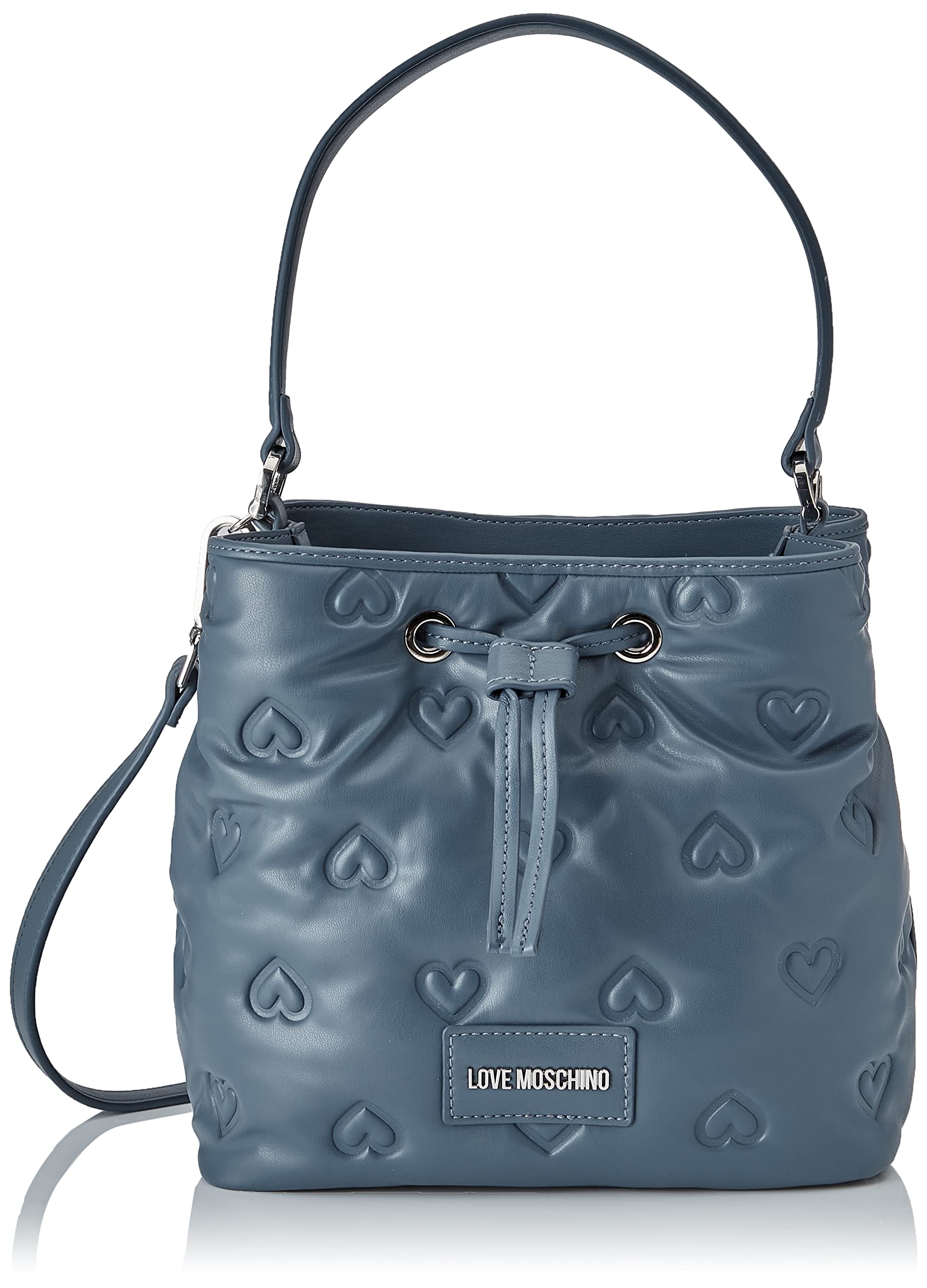 Love Moschino Damen Borsa Pu Embossed Denim Umhngetasche, Denimblau