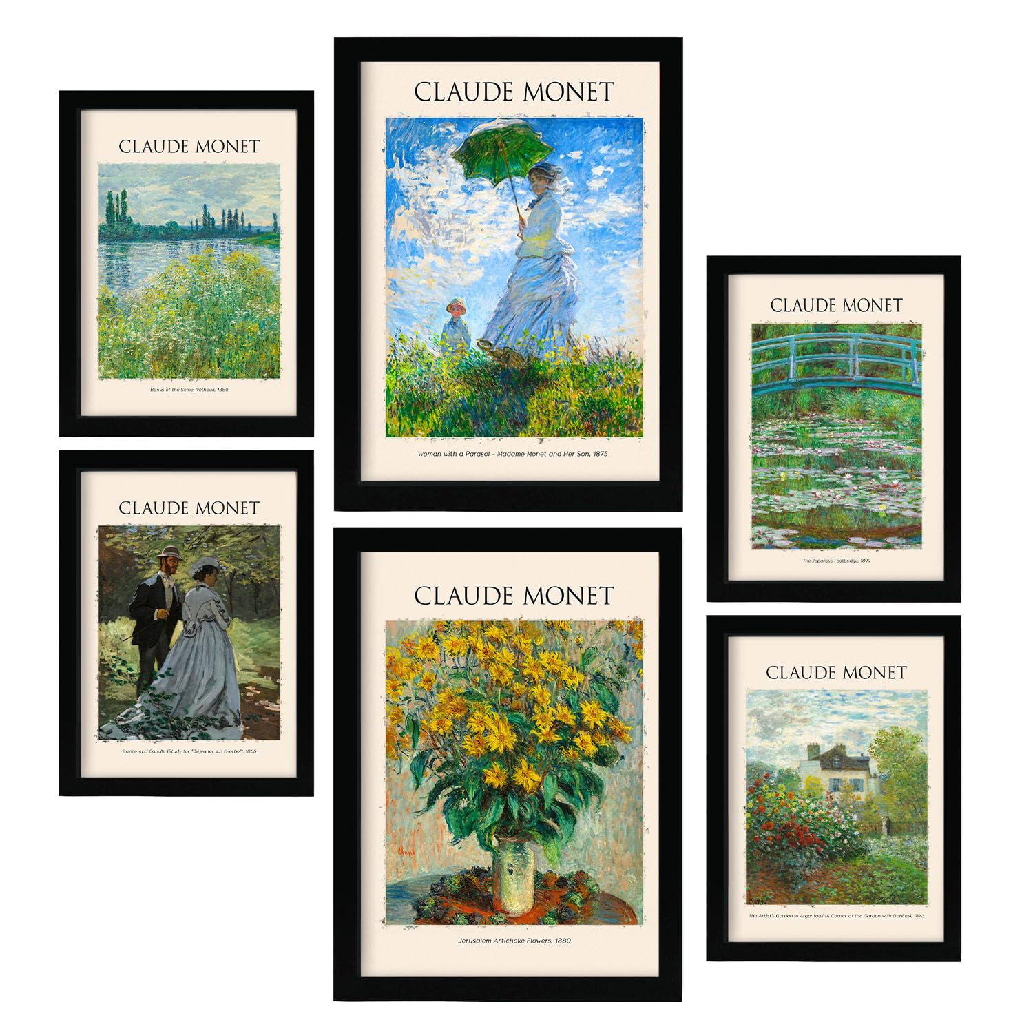 Nacnic Monet -Posterblatt. Malergalerie. Dekorative Gemälde für Ihr Wohnzimmer, Schlafzimmer, Zuhause. Wandkunstdrucke. Größen A4 und A3