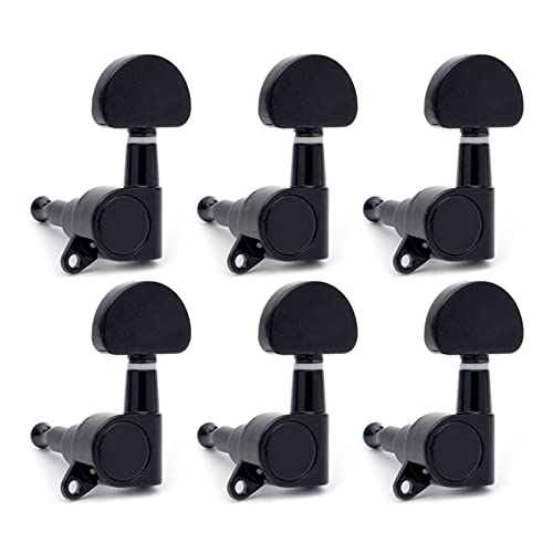 Gitarren Stimmwirbel 6 Teile/Los Chrom Black Gold Guitar String Tuning Pegs Keys Tuner Machine Köpfe Für Akustische E-Gitarre (Color : Black 6L)