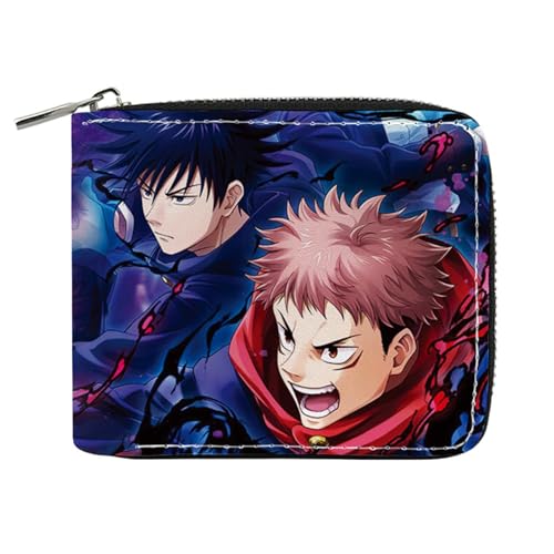 RYNDEX Jujut-su Kais-en Geldtasche Anime, Süß Spaß Einzigartig Karten Geldbeutel, Scheckkartenetui für Fans Teens Geburtstagsgeschenk(Color:Multicolor 9)