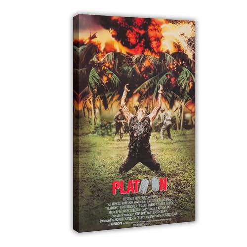 biegzc Filmposter, Motiv: Platoon (1986), Leinwandposter, Wandkunst, Dekordruck, Bild, Gemälde für Wohnzimmer, Schlafzimmer, Dekoration, 20 x 30 cm