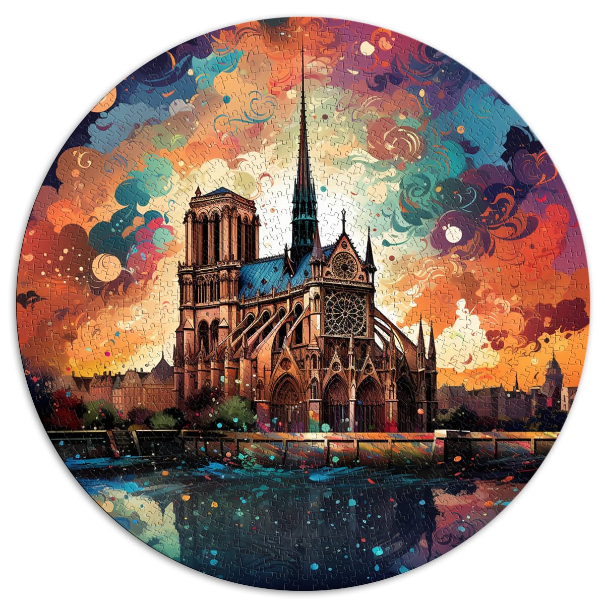 Puzzle für die Kathedrale Notre Dame für Erwachsene, 1000 Teile, Puzzle-Geschenke, 26,5 x 26,5 Zoll, pädagogische Herausforderung, Heimdekoration, Puzzle-Spielzeug