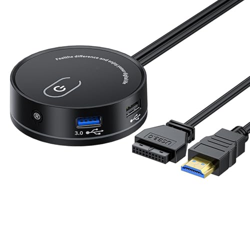 Qsvbeeqj Externe Desktop-Stromsteuerung mit USB und 3,5 mm Auditory optional für einfachen Zugriff