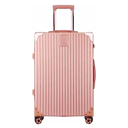 LANAZU Rollkoffer mit Fingerabdruck-Passwortsperre, tragbarer USB-Notstromkoffer, geeignet für Reisen und Geschäft (Pink 37 * 22 * 55CM)