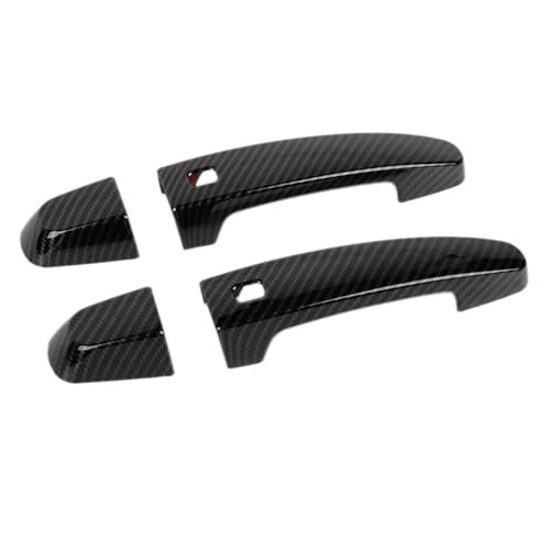 Beifahrerseite Außentürgriff Für Chevrolet Für Camaro 2016 2017 2018 2019 2020 Auto Außentürgriffabdeckung Zierdekor Zubehör Ersatzteile ABS Schwarz Auto Deurgrepen Trim(Carbon Fiber)