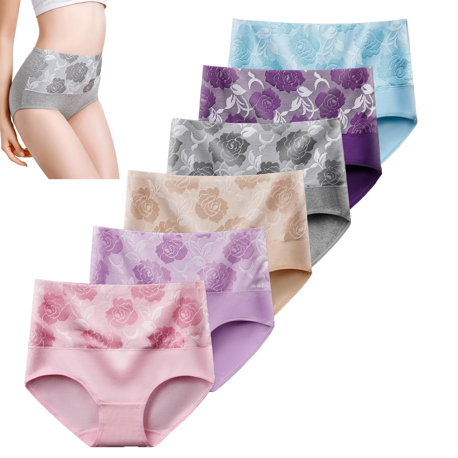 FITPOST Ladydry Slips, auslaufsicher, Baumwolle, atmungsaktiv, auslaufsicher, Schutzunterhosen, Mulitpack, 6 Stück, 6 Stück, B, 42