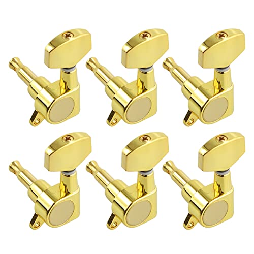 Gitarren Stimmwirbel 1 Satz Von 6 Stücke Big Quadratische Versiegelte Gitarre Tuning Pegs Keys Tuner Machine Köpfe Für E-Gitarre Schwarz/Gold/Chrome (Color : Gold 6L)