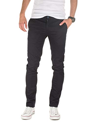 WOTEGA Herren Chino Hose Penta mit feinem Hahnentritt-Muster, Blau (Night Sky 193924), W31/L34