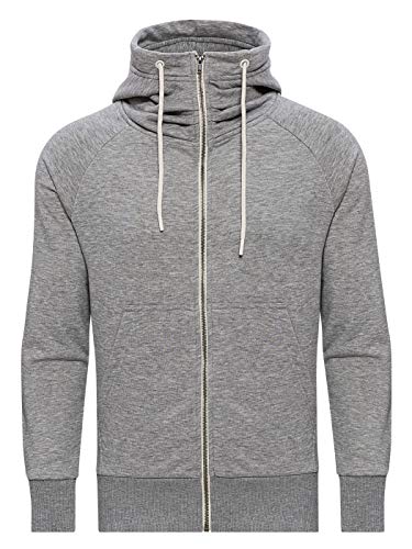 WOTEGA Herren Sweatjacke Hoodie Kapuzenjacke Kapuzenpullover Flash, Grau (Dapple Gray 163907), 3XL