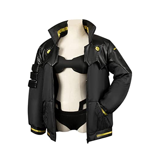 JGZGCG Anime Cyberpunk Rebecca Cosplay Kostüm Jacke Perücke Tattoo Aufkleber Kopfbedeckung Anzug Halloween Kostüme für Frauen