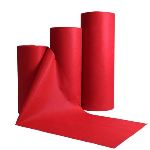 Roter Teppichläufer für Partys, 10 m, 20 m, Hochzeitsgangläufer, 2 mm dick, Gehwegteppiche, Rolle für Hochzeiten, Abschlussball, Film-Themendekorationen, Breite 1 m, 1,2 m, 1,5 m ( Size : 1x20m )