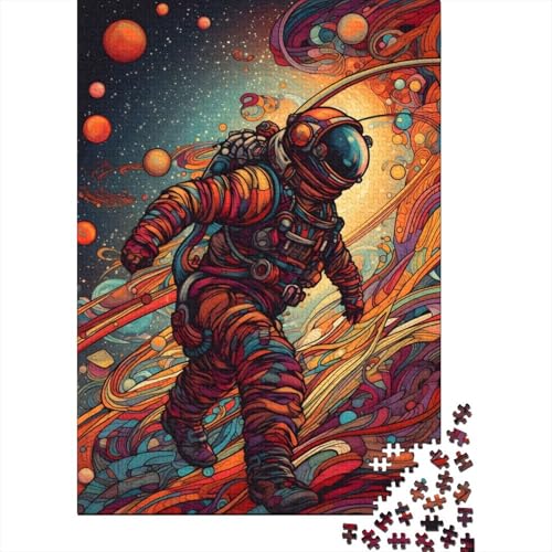 500 Teile für Erwachsene, schwierige Puzzles, farbenfrohe Astronauten-Puzzles für Erwachsene und Teenager, interessante Puzzles zur Stressreduzierung (Größe 52x38cm)