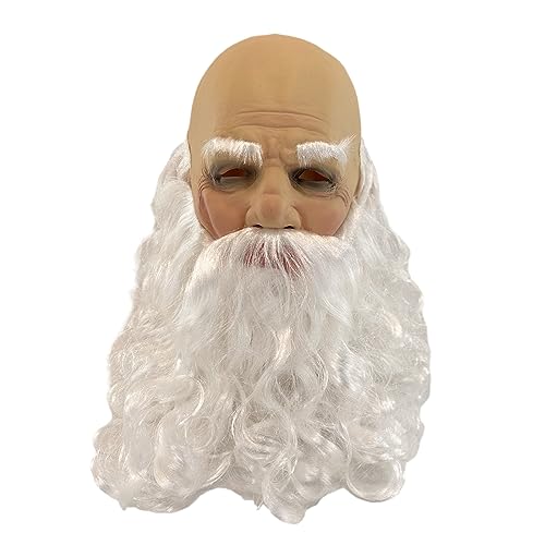 Damen Herren Kostüm Kopfbedeckung Cosplays Maske Halloween Party Dress Up Maske Weihnachten Weihnachtsmann Hut Vollgesichtsmaske Latex Maske Weihnachten Santaclaus Hut Maske Vollgesicht Santaclaus