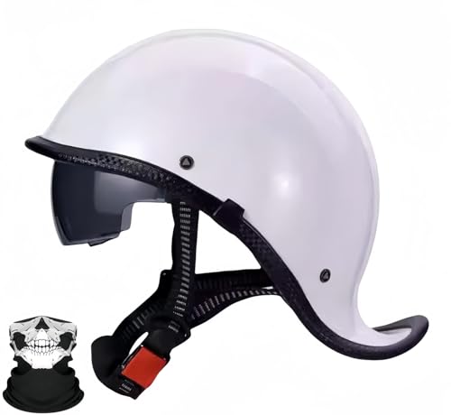 Motorrad-Halbhelm-Kappe, Motorrad-Roller, Moped, Offene Helme, Herren Und Damen, Moped-Helm, Motorrad, ECE-Zugelassener Vintage-Helm H,M55-56CM