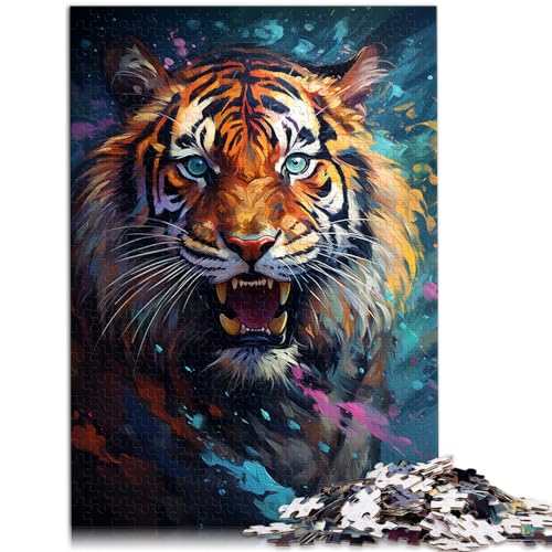 Puzzle für Sternenhimmel-Malerei, Tiger-Kunst, Puzzle für Erwachsene, 1000 Teile, Holzpuzzle, Familienspiele, Weihnachts- und Geburtstagsgeschenke, 1000 Teile (50 x 75 cm)