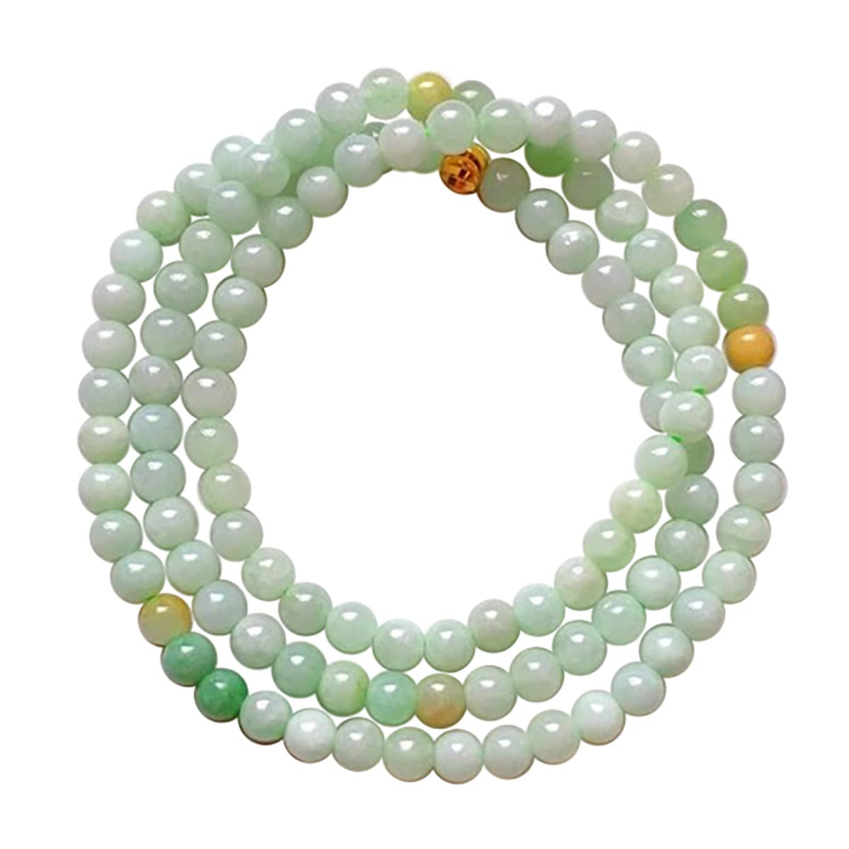 YIHANSS Armband aus natürlichem 6 mm echtem Jade-Perlen-Edelstein, Fengshui-Armband für Reichtum und Glück, mehrschlaufeniges Jade-Armband für Frauen und Männer, mit Geschenkbox, Damenschmuck