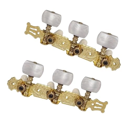 Strings Tuning Pegs Mechaniken Für Gitarre 3R3L Open Gear Folk-Gitarrensaiten-Mechanik-Mechanik-Stimmgerät aus Metall mit langlebigem Stimmstift (Color : 3/4)