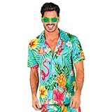 W WIDMANN MILANO Party Fashion - Hawaii Hemd, kurzarm Hemd, Blumen, Aloha, Strand Party, Verkleidung