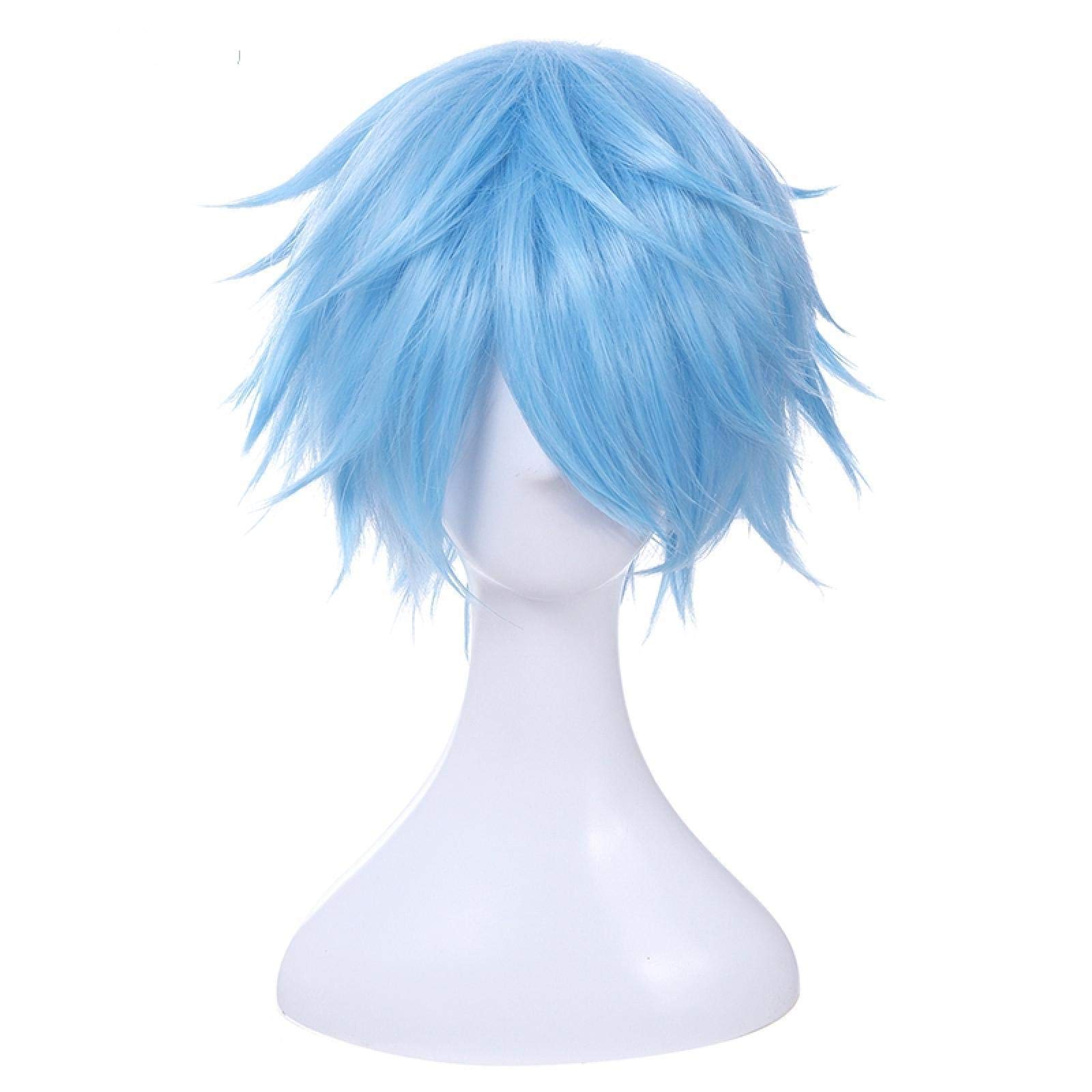 Anime cosplay perücke Kuroko Kein Korb Tetsuya Kuroko Cosplay Perücke 30 cm Kurze hellblaue Männer Synthetische Haar Perucas Cosplay Perücke