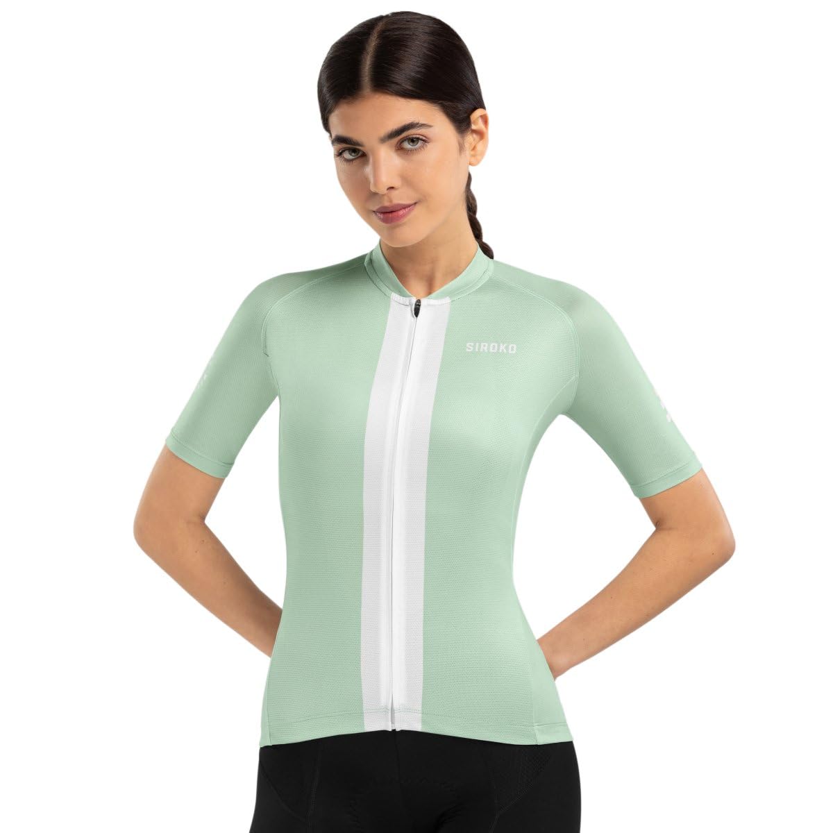 SIROKO - Sommer-Radtrikot für Damen M3 Senda - XS - Kühles Grün/Weiß