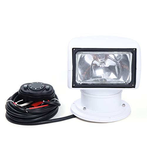 LED Suchscheinwerfer, 100W 12V Wasserdicht Scheinwerfer Marine 360 Rotation Suchlicht Light mit Fernbedienung Arbeitslampe für Boot, Yacht, Küstenwache, LKW